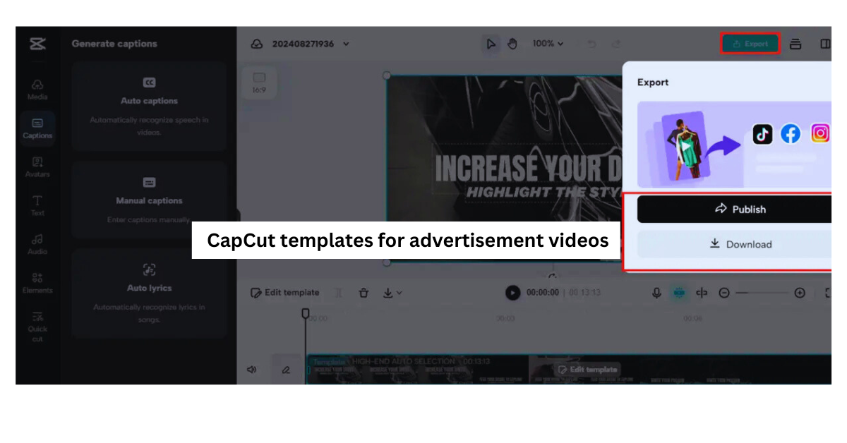 CapCut templates for advertisement videos