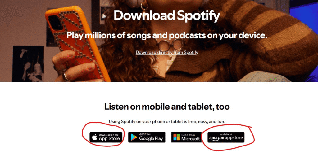 Download the Spotify App or Open the Website